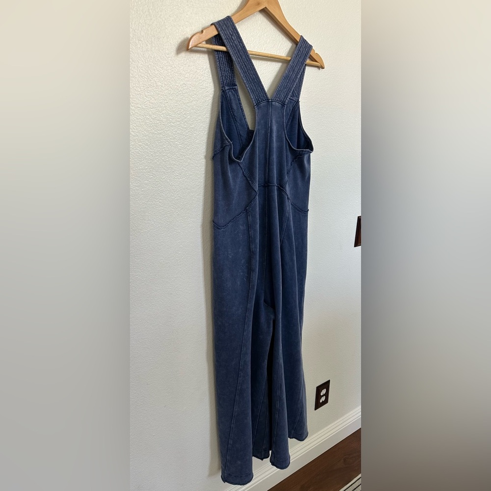 Ultra Soft Washed Navy Wide-Leg Overall/Jumpsuit by Daily Practice Anthropology - Picture 14 of 16